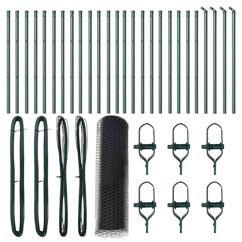 vidaXL Φράχτης με Στήλες. Γκρι 0.6 x 50 μ. Ατσάλι με επικάλυψη PVC