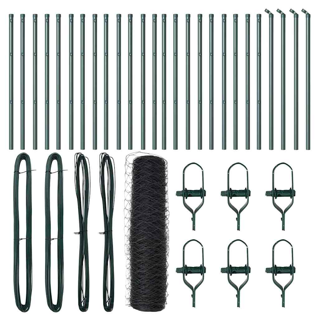 vidaXL Φράχτης Εξάγωνος Γκρίζος 0.6x50 μ Χάλυβας