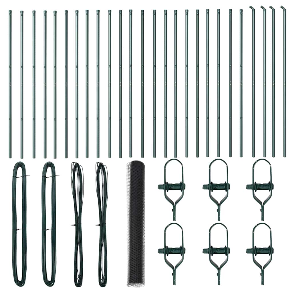 vidaXL Εξάγωνος Φράχτης Γκρι 1x50 μ Χάλυβας