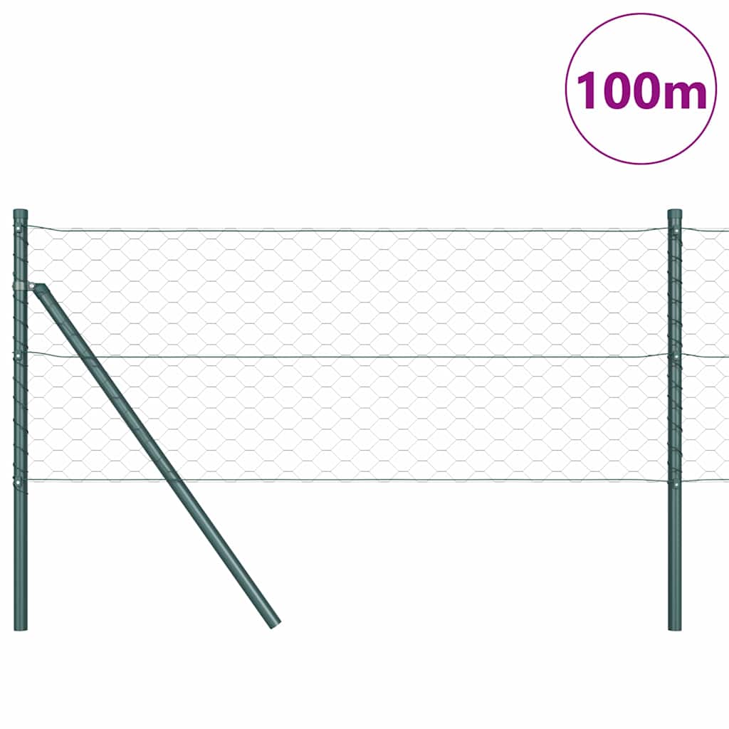 vidaXL Φράκτης Εξαγώνου Γκρι 0.6x100 μ Χάλυβας