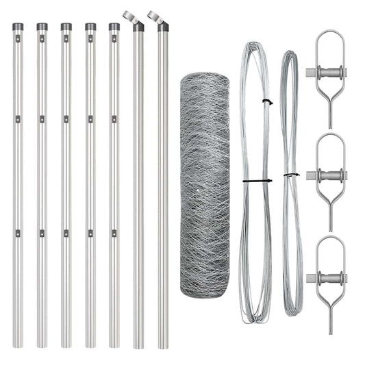 vidaXL Εξάγωνος Φράχτης 0.4x10 μ Γαλβανισμένος Χάλυβας