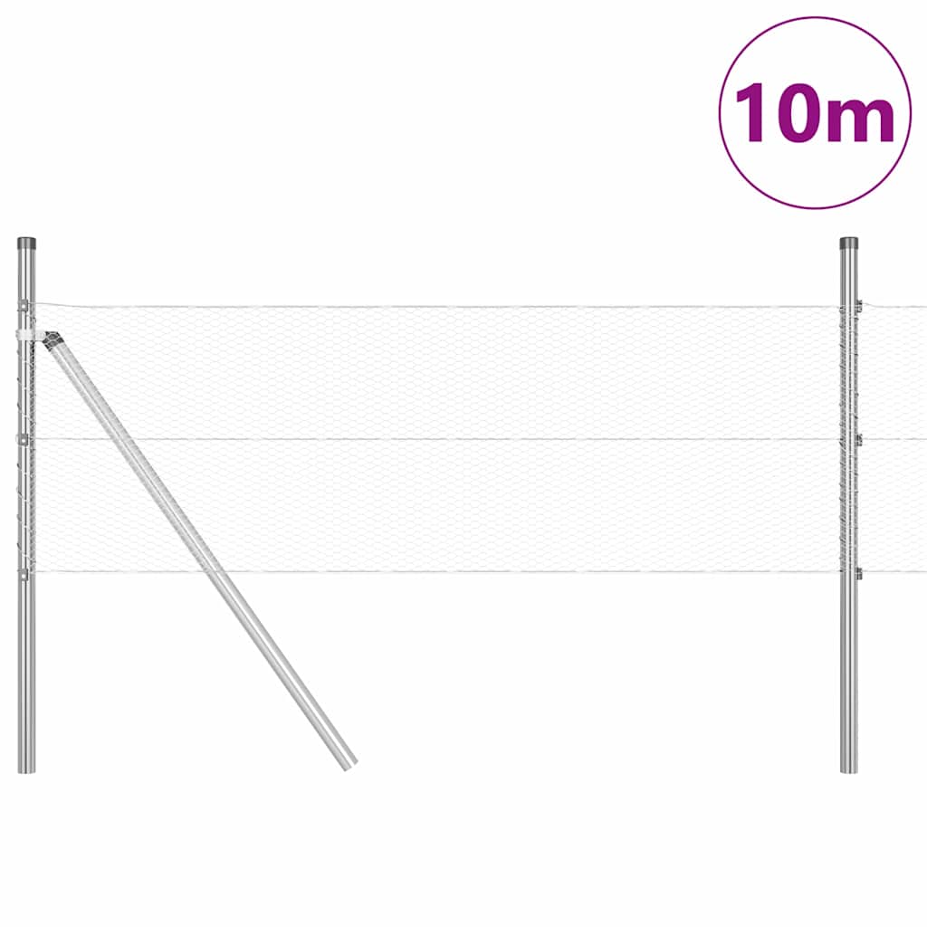 vidaXL Φράχτης Έξιγωνο 0.8x10 μ Γαλβανισμένος Σίδερο