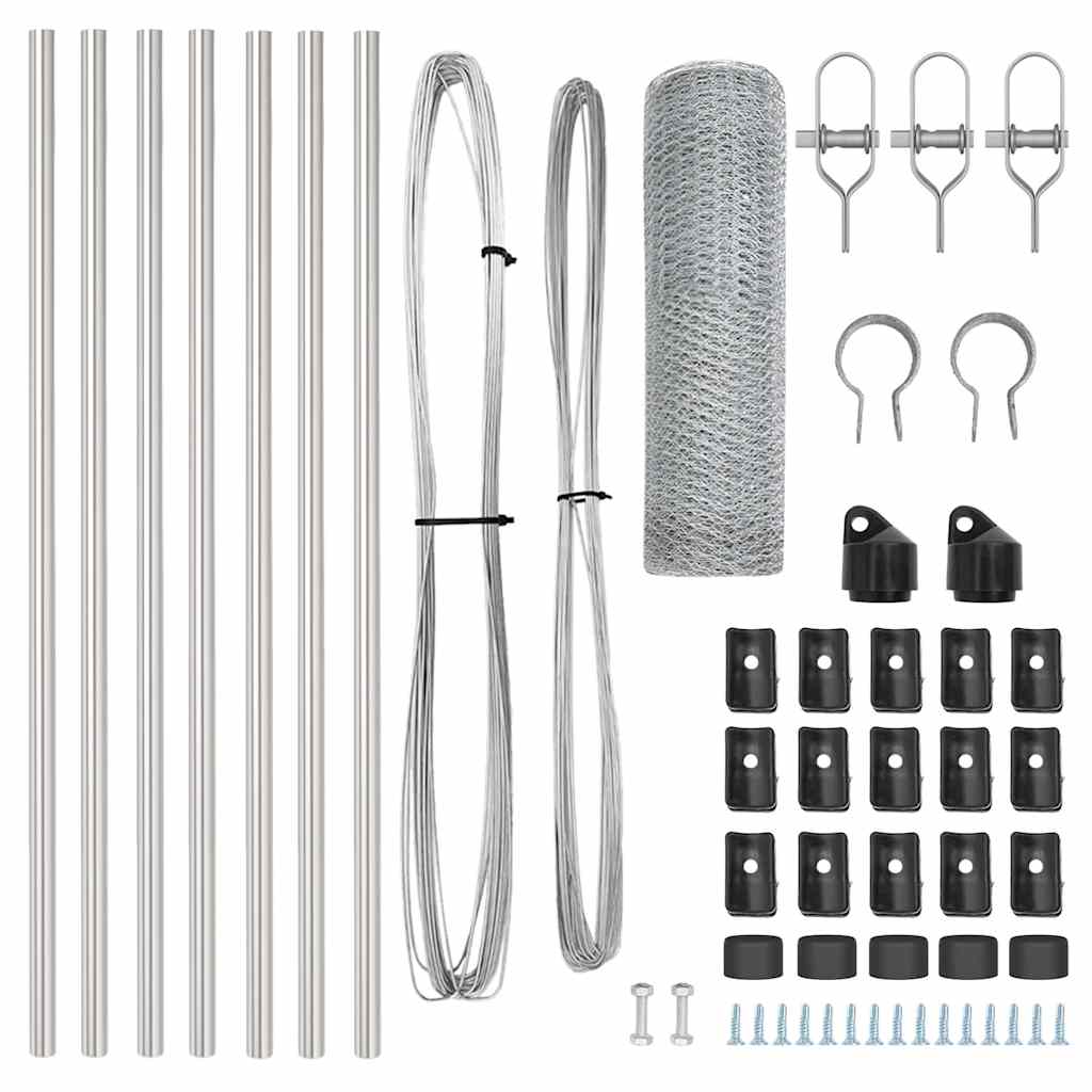 vidaXL Εξωτερική Περίφραξη 0.8x10 μ Γαλβανισμένος χάλυβας