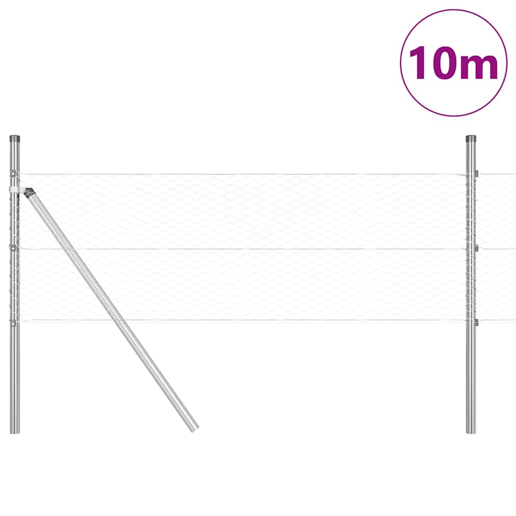 vidaXL Εξωτερική Περίφραξη 0.8x10 μ Γαλβανισμένος χάλυβας