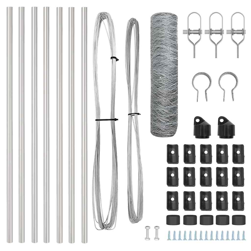 vidaXL Φράκτης Εξάγωνος 0.8x10 m Γαλβανισμένος Χάλυβας