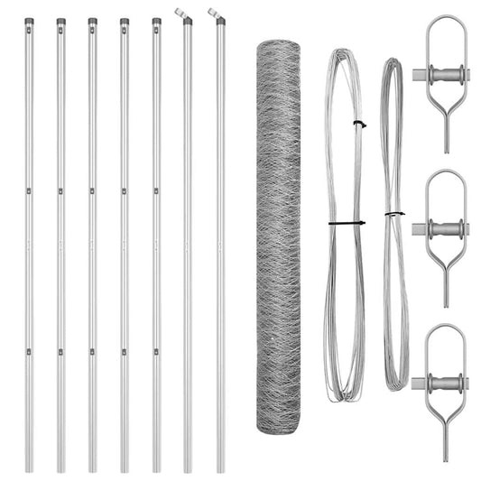 vidaXL Hexagon Fence 1.4 x 10 μ Γαλβανισμένο Ατσάλι