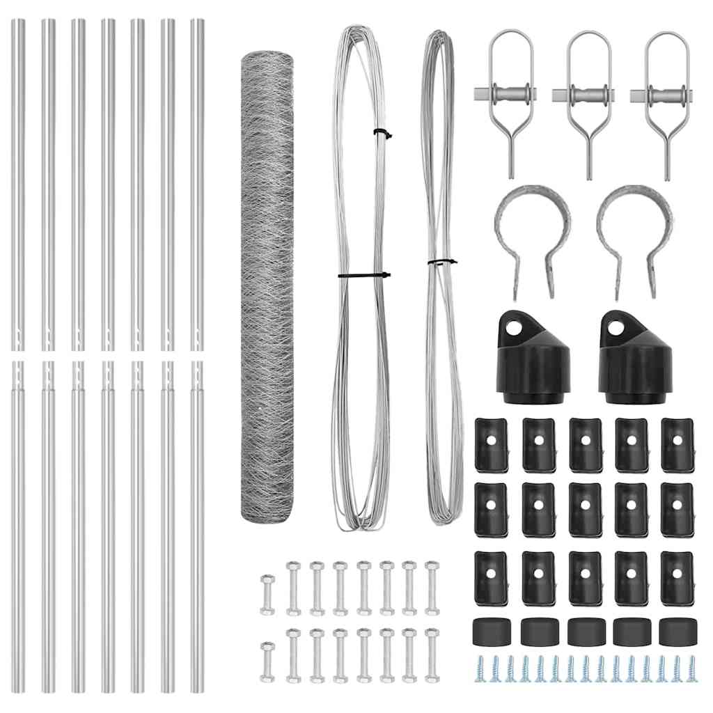 vidaXL Hexagon Fence 1.4 x 10 μ Γαλβανισμένο Ατσάλι