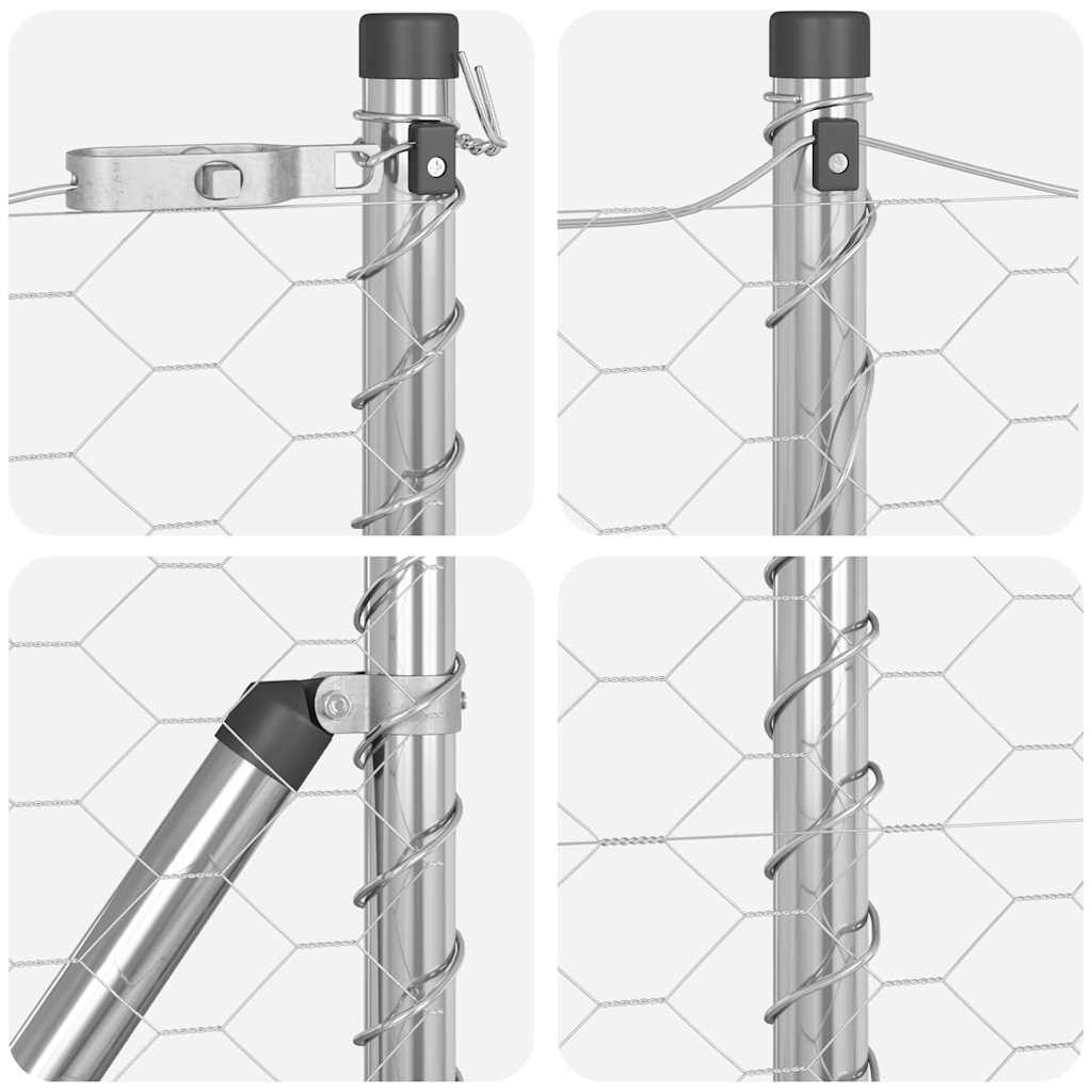 vidaXL Στύλος Περιφράξεων Ασημί 25 x 0,5 μ (50 mm πλέγμα) Ατσάλι