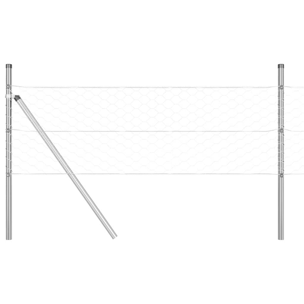 vidaXL Στύλος Περιφράξεων Ασημί 25 x 0,5 μ (50 mm πλέγμα) Ατσάλι