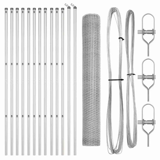 vidaXL Σετ Φράκτης Σετ 2 Γαλβανισμένος Χάλυβας 25 x 1.2 μ Ανθεκτικό