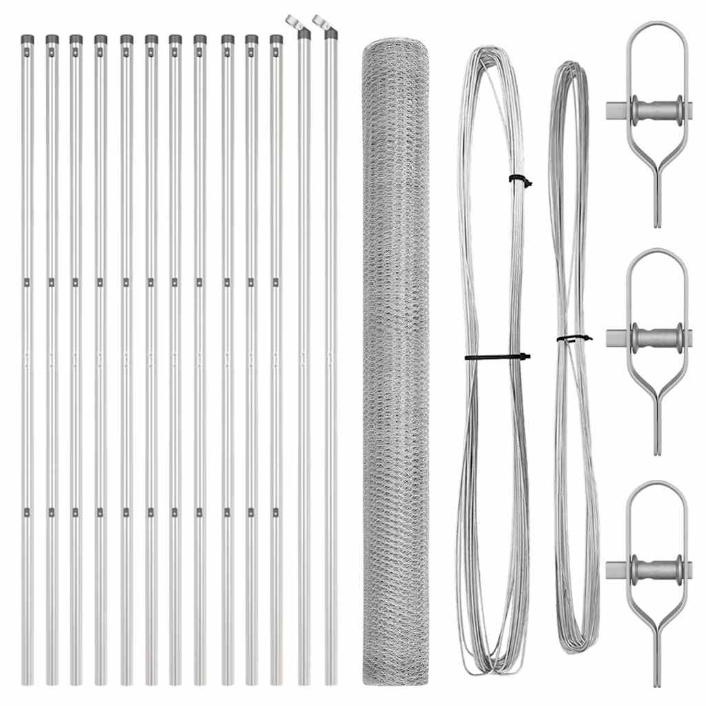 vidaXL Περίφραξη Εξαγωνική 1.6x25 μ Γαλβανισμένο Ατσάλι