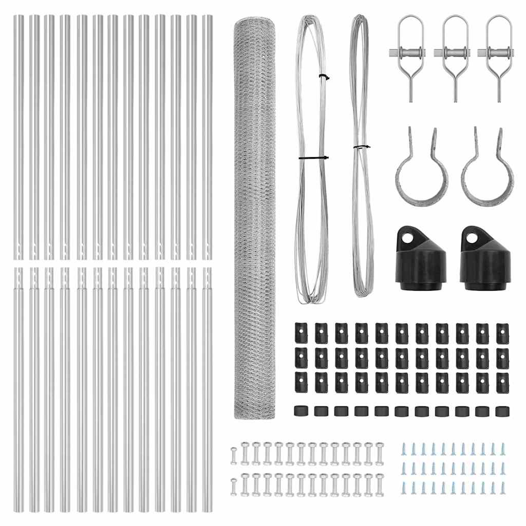 vidaXL Περίφραξη Εξαγωνική 1.6x25 μ Γαλβανισμένο Ατσάλι