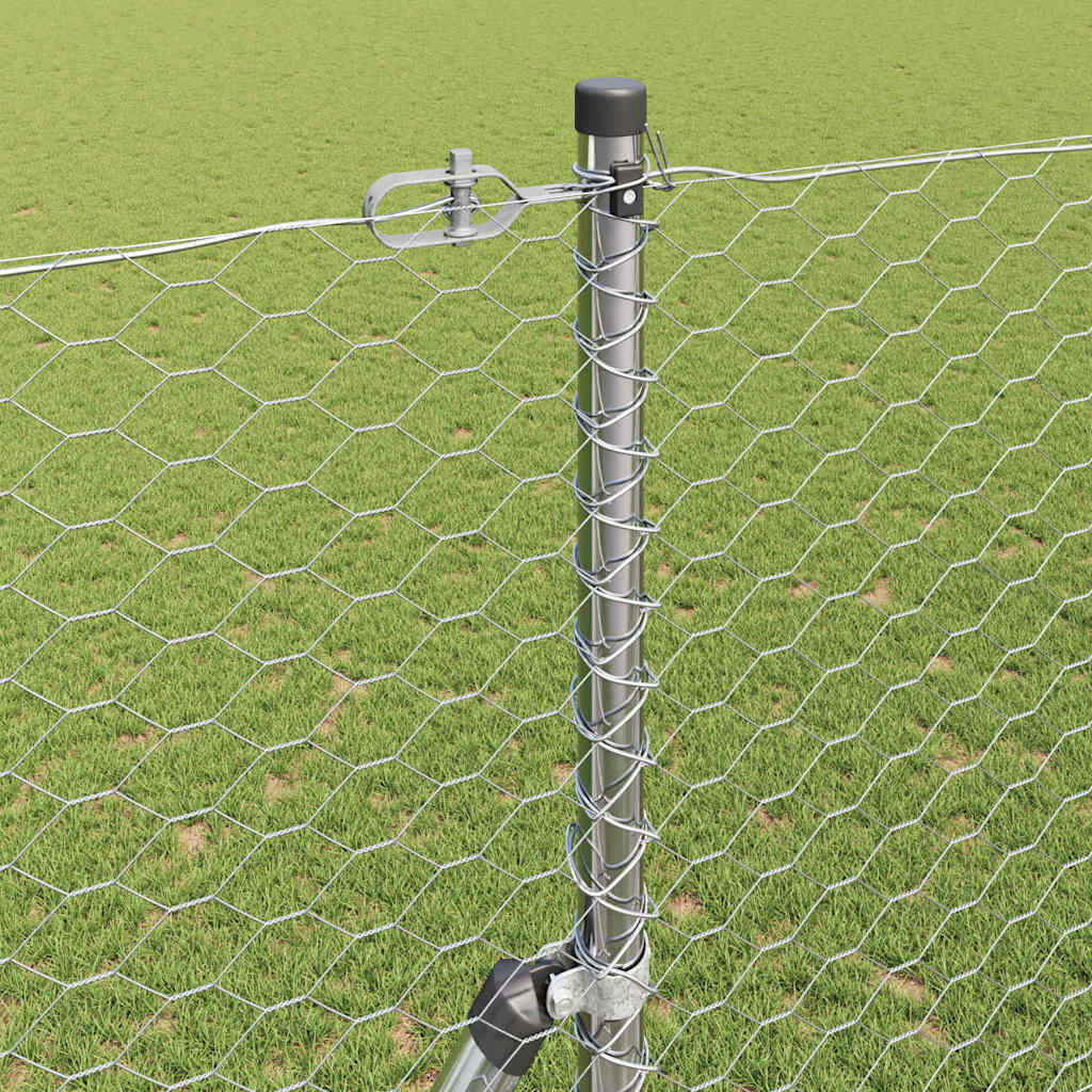 vidaXL Hexagon Fence 1.6x25 μ Γαλβανισμένος Χάλυβας
