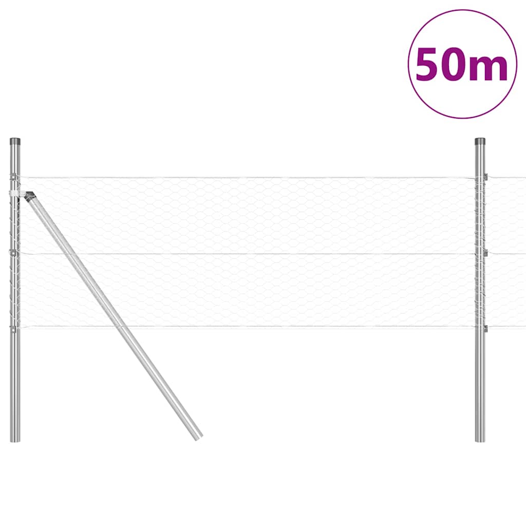 vidaXL Φράχτης Εξαγωνικής Μορφής 0.4x50 μ Γαλβανισμένο Ατσάλι