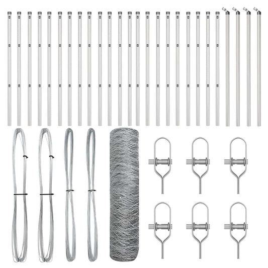 vidaXL Εξάγωνος Φράχτης 0.5x50 μ Γαλβανισμένος Χάλυβας