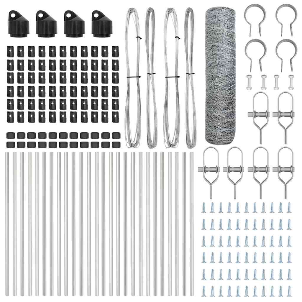 vidaXL Εξάγωνος Φράχτης 0.5x50 μ Γαλβανισμένος Χάλυβας