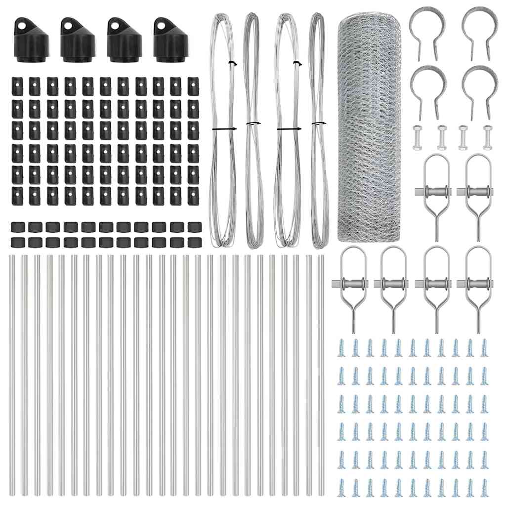 vidaXL Φράχτης Έξιγωνος 0,8x50 μ Γαλβανισμένος Χάλυβας