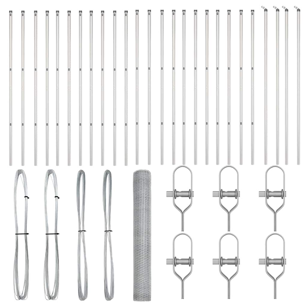 vidaXL Hexagon Φράκτης 1.2x50 μ Γαλβανισμένος Χάλυβας