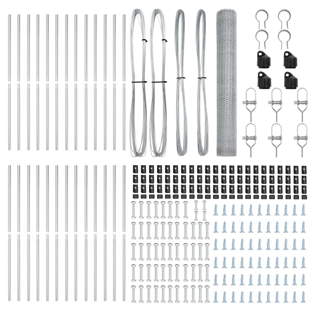 vidaXL Hexagon Φράκτης 1.2x50 μ Γαλβανισμένος Χάλυβας
