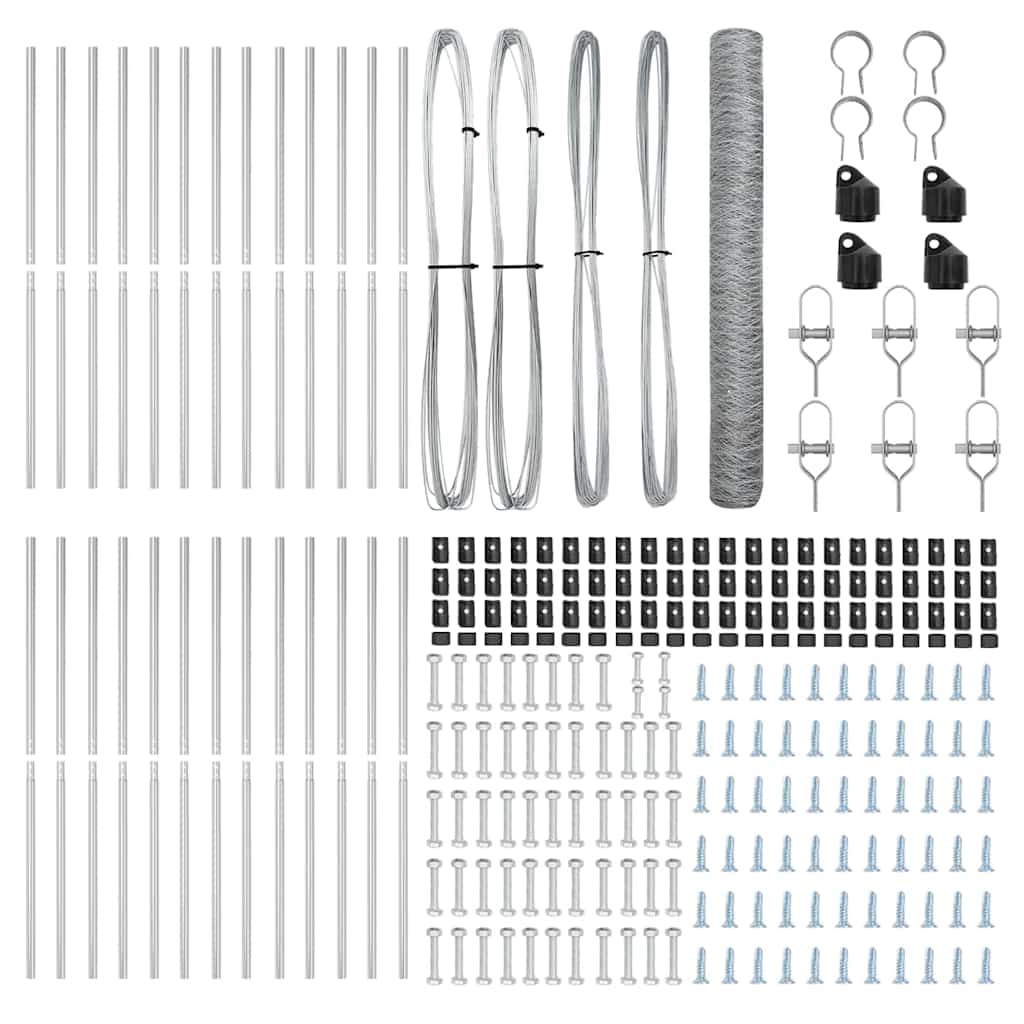 vidaXL Φράκτης Εξάγωνος 1.4x50 m Γαλβανισμένος Χάλυβας