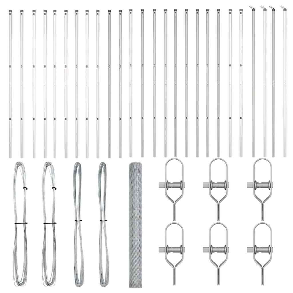 Φράχτης Έξιγωνο vidaXL 1.6x50 μ Γαλβανισμένο Ατσάλι