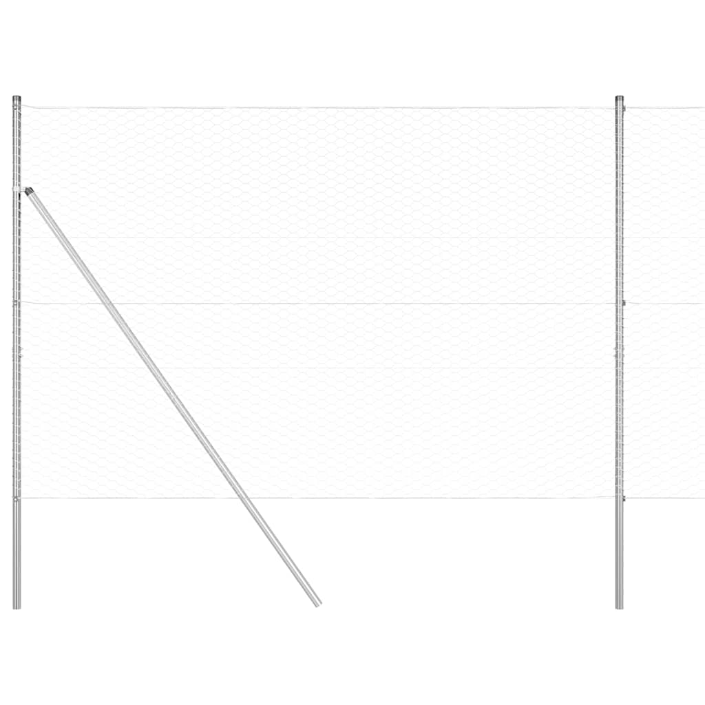 vidaXL Στύλος Περιφράξεων Ασημί 50 x 1,6 μ (36 mm δίχτυ) Ατσάλι