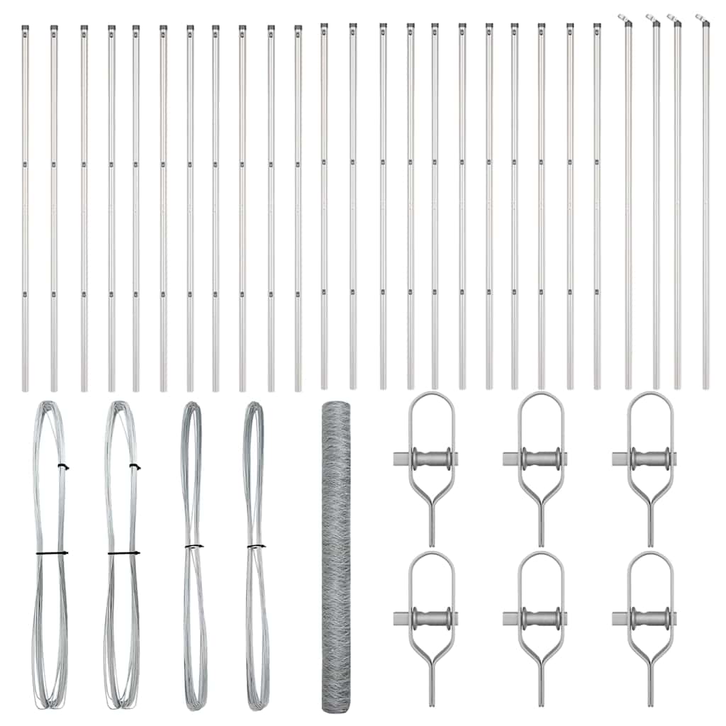 Φράκτης Εξαγώνων vidaXL 1.6x50 μ Γαλβανισμένο Ατσάλι