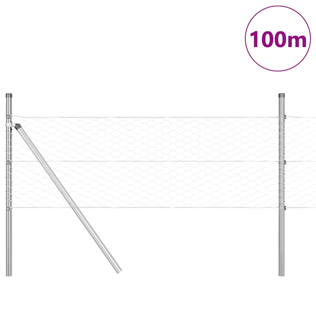 vidaXL Hexagon Fence 0.4x100 m Γαλβανισμένο Ατσάλι