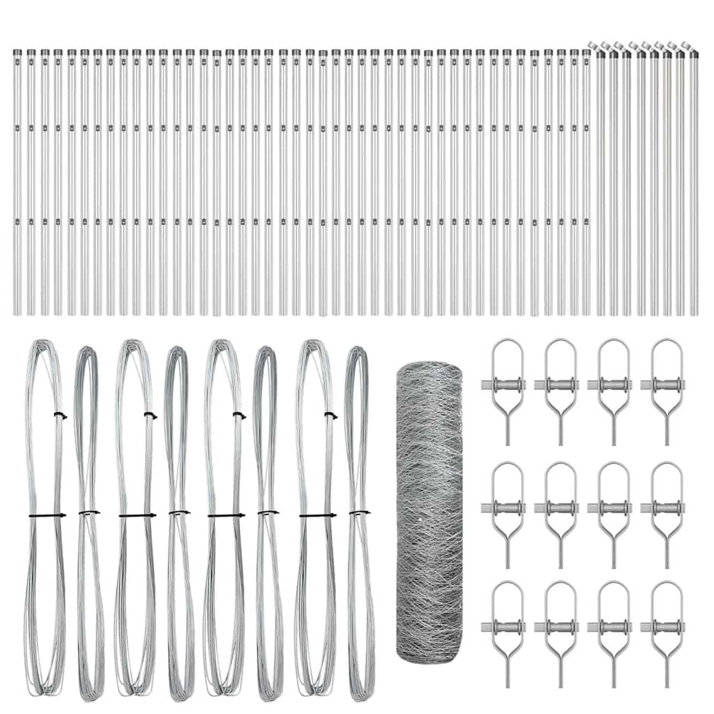 vidaXL Hexagon Fence 0.4x100 μ Γαλβανισμένος Χάλυβας