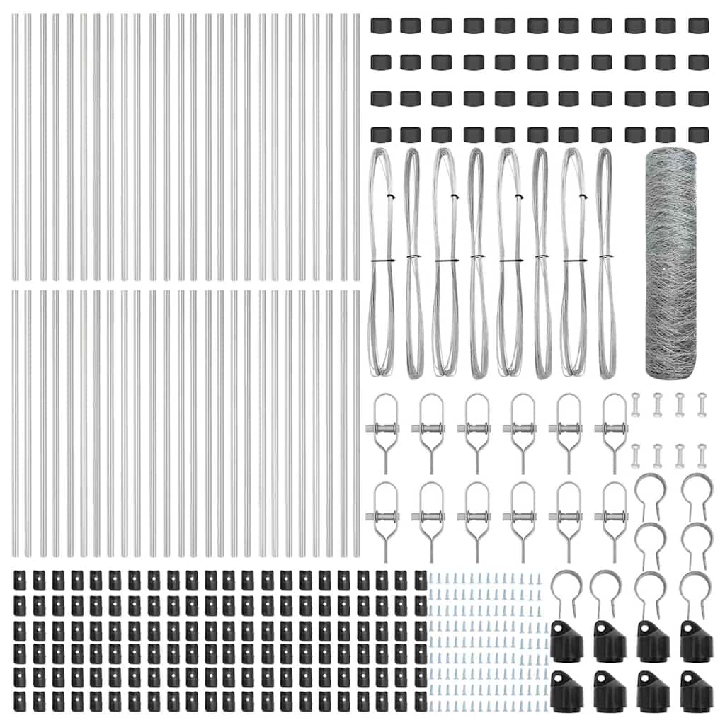 vidaXL Hexagon Fence 0.4x100 μ Γαλβανισμένος Χάλυβας