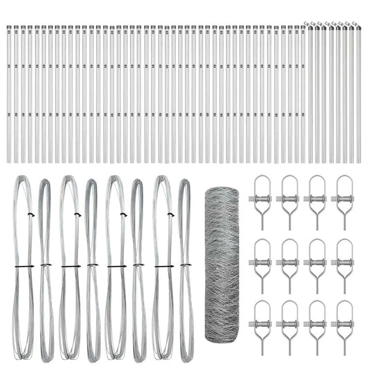 vidaXL Πολυγωνικός Φράχτης 0.5x100 μ Γαλβανισμένο Ατσάλι