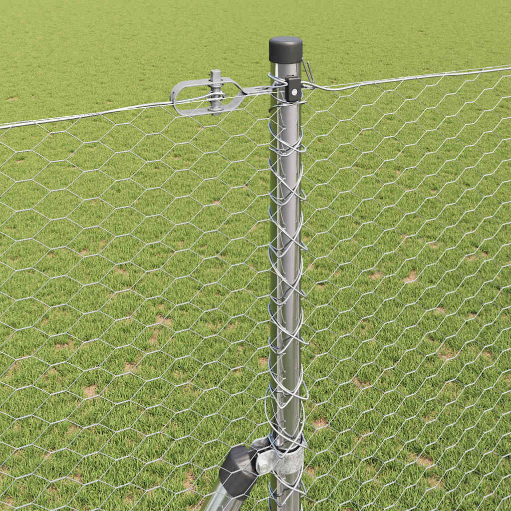 vidaXL Hexagon Fence 1.6x100 μ Γαλβανισμένος Χάλυβας