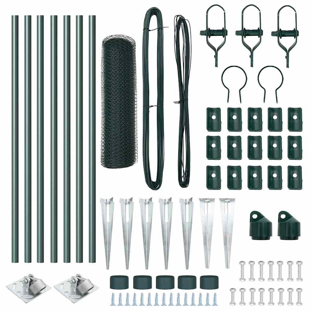 Φράχτης εξαγώνου vidaXL Πράσινος 0.6x10 μ Ατσάλι