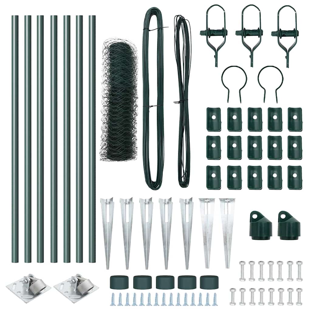 vidaXL Πράσινη Εξάγωνη Περίφραξη 0.6x10 μ. από Χάλυβα