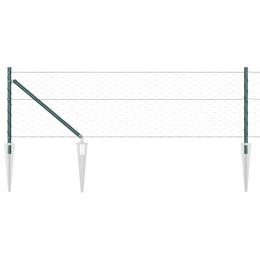 vidaXL Εξαγωνική Περίφραξη Πράσινη 0.8x10 m Ατσάλι