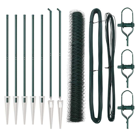 vidaXL Φράχτης με Στυλίσκους Πράσινο 1 x 10 m Ατσάλι με επικάλυψη PVC