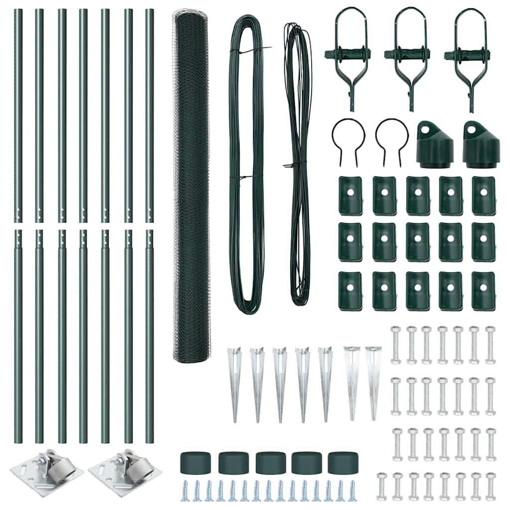 Φράχτης Hexagon vidaXL Πράσινος 1.5x10 μ Χάλυβας
