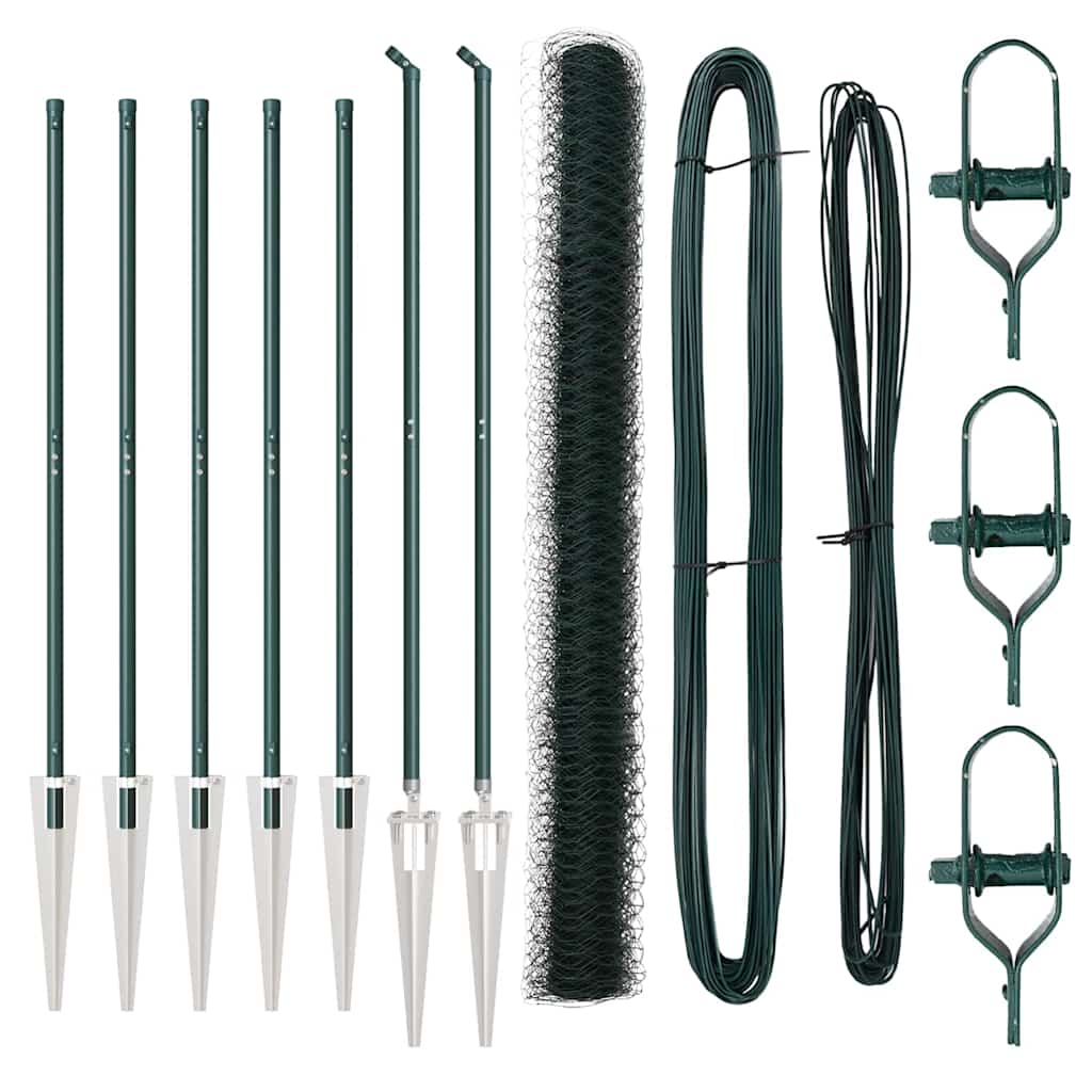 vidaXL Φράχτης Εξάγωνος Πράσινος 1.5x10 μ Χάλυβας