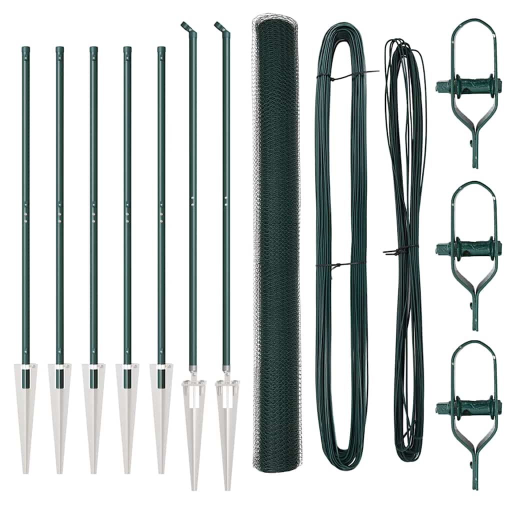 Φράκτης Hexagon vidaXL Πράσινος 1.6x10 μ Χάλυβας