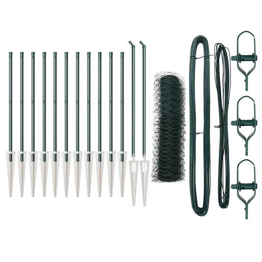 vidaXL Εξάγωνος Φράκτης Πράσινος 0.4x25 m Χάλυβας