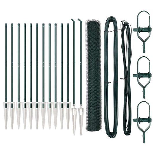 vidaXL Σετ Φράχτη Σετ 2 Σκούρος Πράσινος Μέταλλο