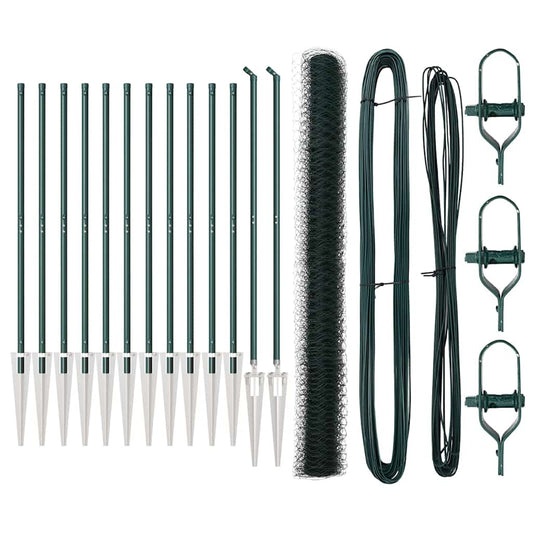 vidaXL Hexagon Fence Πράσινος 1.6x25 μ Χάλυβας