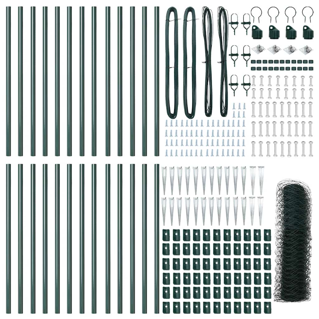 Φράχτης Hexagon vidaXL Πράσινος 0.8x50 μ Χάλυβας
