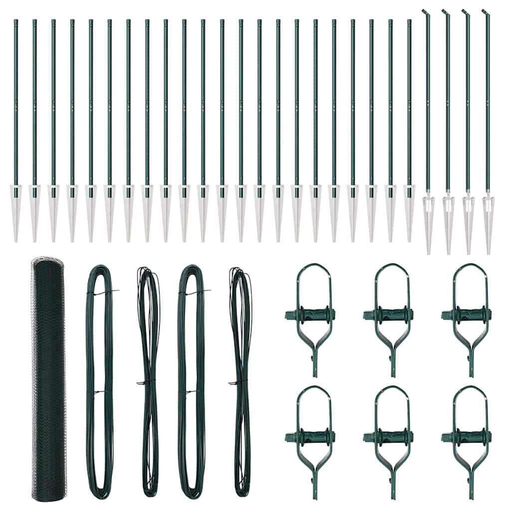 Φράχτης Εξάγωνος vidaXL Πράσινος 1.2x50 m Χάλυβας