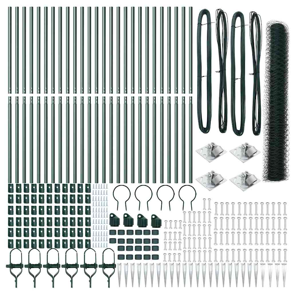 Φράκτης Εξαγωνίου vidaXL Πράσινος 1.2x50 μ Ατσάλι