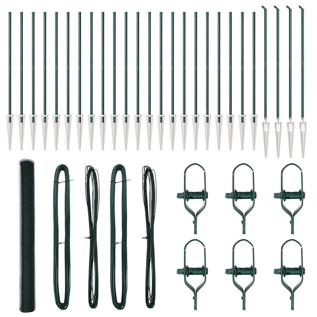 vidaXL Περίφραξη Εξαγώνου Πράσινη 1.5x50 μ Χάλυβας