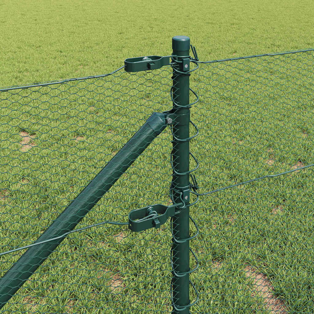 vidaXL Hexagon Fence Πράσινο 0.6x100 m Σίδερος