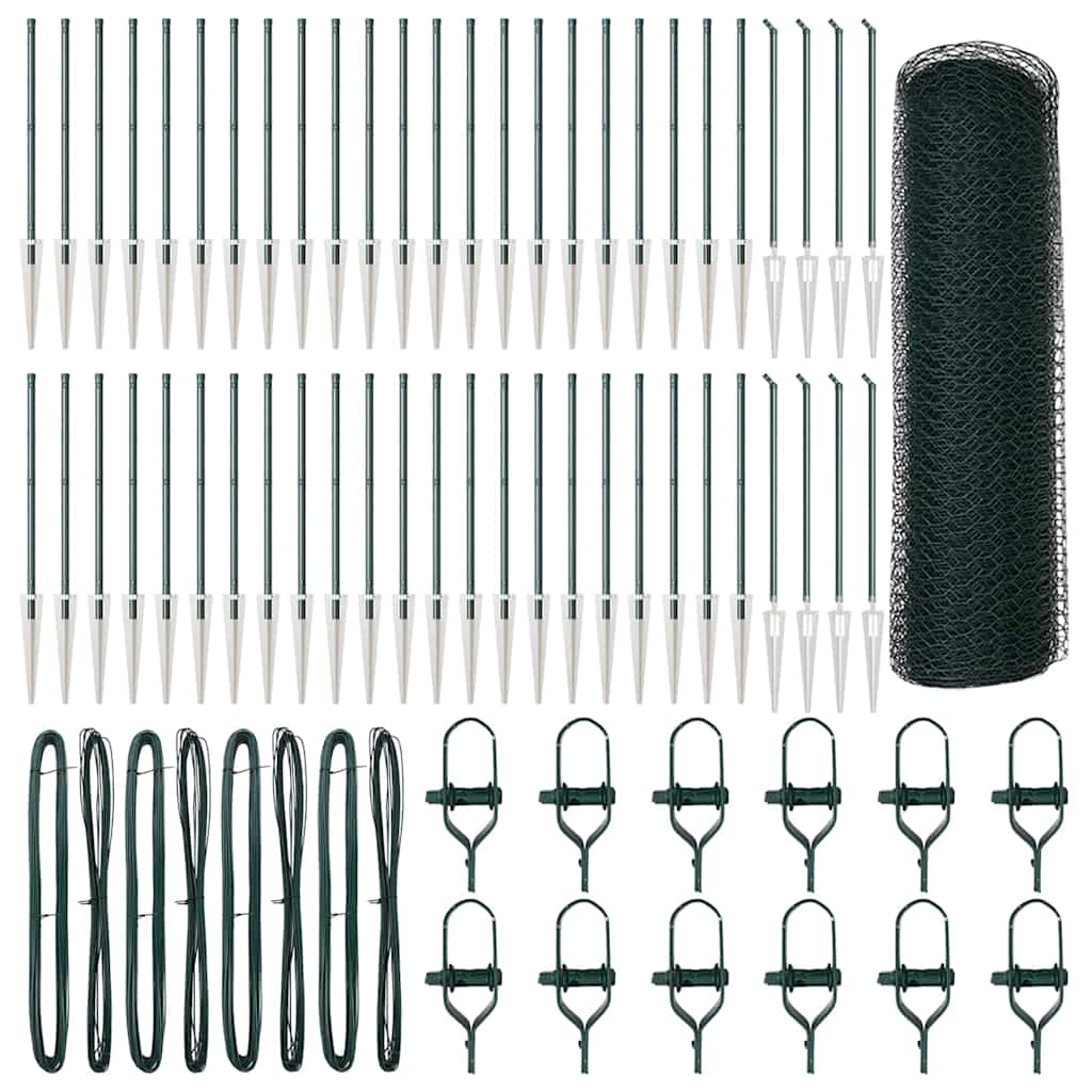 vidaXL Hexagon Fence Πράσινο 0.6x100 m Σίδερος