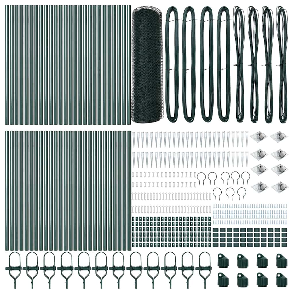 Περίφραξη Εξαγώνου vidaXL Πράσινη 0.8x100 μ Ατσάλι