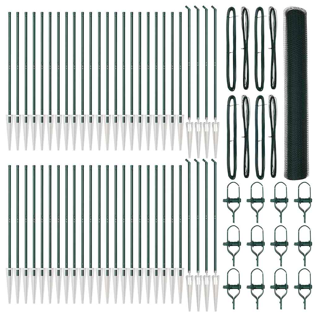 vidaXL Εξαγωνικός Φράχτης Πράσινος 1.2x100 m Χάλυβας